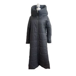 FRAKTURA Women's Long Puffer Hooded Oversized Coat/Jacket  Gray Size S EUC!